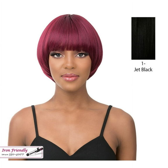 Avant Grade Bowl Cut Bob Style With Heat Resistant Synthetic Wig,Black