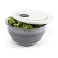 thumbnail image 4 of Escurridor, centrifugador y colador de ensaladas plegable y ahorrador de espacio de 4 cuartos para preparar ensaladas y lavar alimentos, color gris, 4 of 5