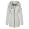 thumbnail image 1 of Parkas de manga larga para mujer, otoño e invierno, chaqueta holgada, mediana y larga, con estampado pequeño, chaqueta de plumón cálida, chaqueta de manga larga, abrigo para mujer, 1 of 2