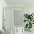 thumbnail image 2 of Naiture Hoop Shower Curtain Rod Rectangular Shape for Clawfoot Tub with Ceiling Support, 60" L X 32" W Never Rust Stainless Steel, Chrome Finish, 2 of 7