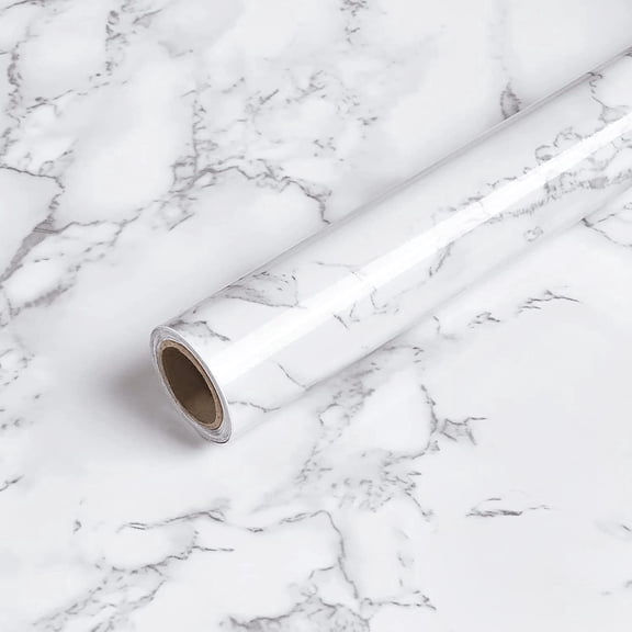 Caltero White Grey, Peel and Stick Marble Wallpaper 19.3 sq.ft