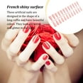 thumbnail image 3 of Justharion Coffin Nail Set Glossy Classic French Style Scratch Resistant Artificial Press-on Fingernails Manicure Stickers Type 9 1Set, 3 of 6