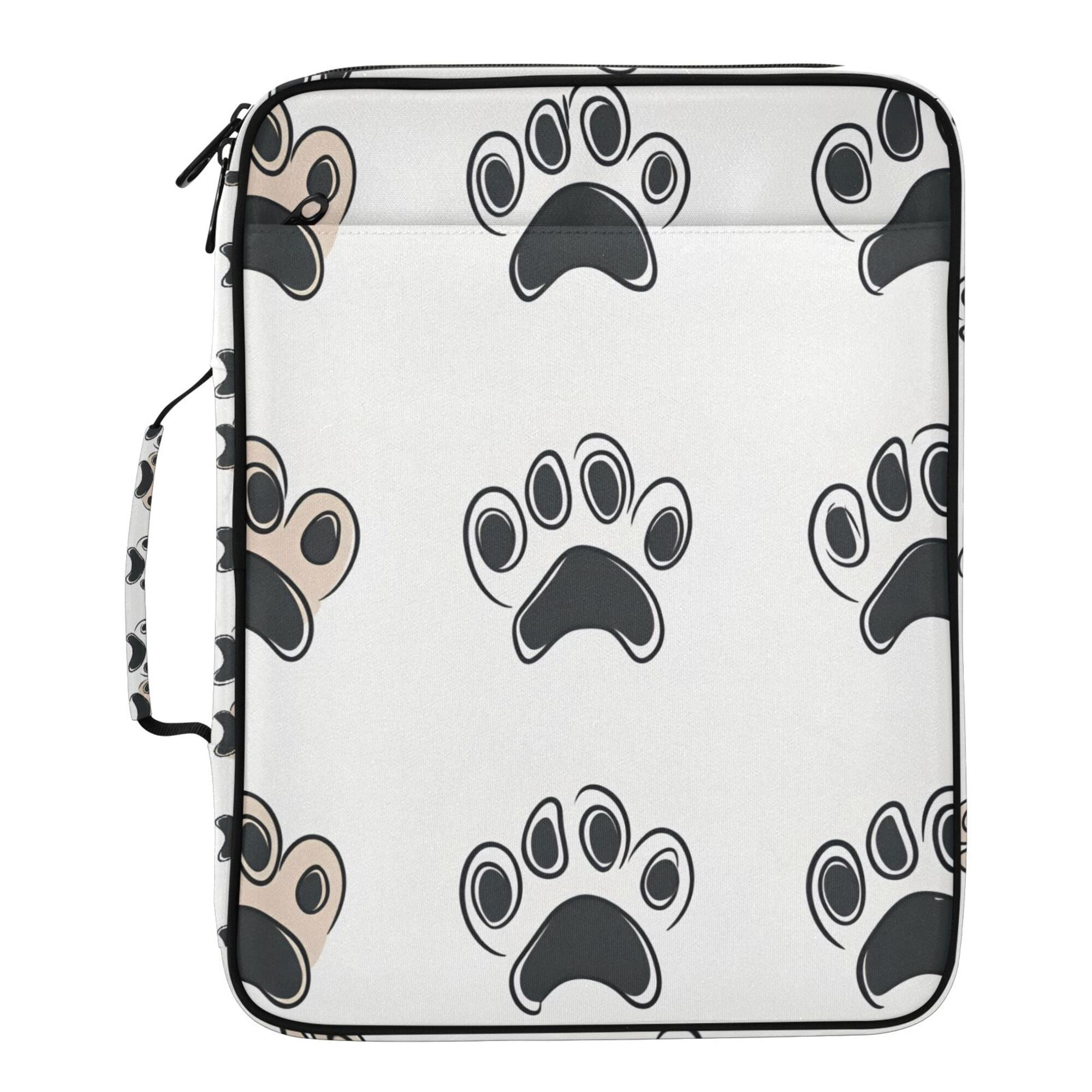 FORMRS Accordion File Folder A4 Size 7-Pocket Expanding Document Organizer Bag with 3 Ring Binder, Cartoon Cat Paw