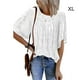 thumbnail image 5 of Minnieouse Cuello para mujer, camisa de media manga, jersey con volantes, blusa de encaje estético, baile de cumpleaños, ropa de primavera y Prendas para la parte del cuerpo Blanco SG Minnieouse AP010705-22, 5 of 5