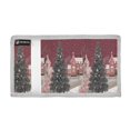 thumbnail image 2 of Cloth Wallet with Lanyard & Multiple Compartments Fashion Purse Zipper Clutch Bag for Cash Cards Coins Pink Christmas Trees and Houses, 2 of 7