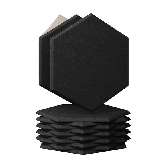 Acoustic Panels Self Adhesive Hexagon 12 Pack Soundproof Felt 0.9 Inch Thick Noise Absorbing for Wall Studio Easy Installation Home Recording