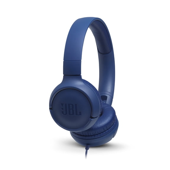 JBL Tune 500 - Wired on-ear headphones - Comfortable and powerful plug ‘n go headphones with JBL Pure Bass sound - Blue