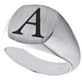 thumbnail image 3 of Solid 10K White Gold Initial Letter A Statement Pinky Signet Ring 14.50mm Band, 3 of 6