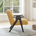 thumbnail image 2 of Modern Teddy Sherpa Accent Chair with Espresso Wood Frame - Cozy & Elegant Seating for Living Room & Office, 2 of 7
