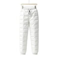 thumbnail image 5 of Ghalytn Women's Quilted Padded Winter Jogger Pants - Drawstring Warm Cuffed Ankle Trousers with Pockets, 5 of 6
