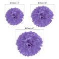 thumbnail image 2 of Uxcell 3.94"/5.91"/7.87" Tissue Pom Poms Flower Paper Flower Ball for Wedding Bridal Shower Birthday Party Backdrop Decoration 12Pcs Purple, 2 of 7