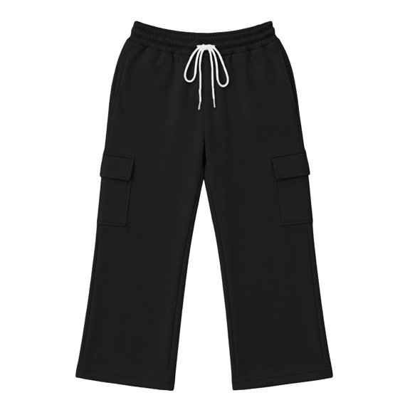 Glisme Little Boys Sweatpants Athletic Pants Wide Leg With Pockets And Drawstring Fall Casual Boys Baggy Trousers Size 5-6 Y