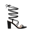 thumbnail image 3 of BLISSFUL STEP Women's Shoes Block Heel Open Toe Lace Up Crisscross Strap Party Sandals Black 11, 3 of 7