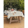 thumbnail image 2 of Outdoor Tablecloth with Umbrella Hole and Zipper, Blue Yellow Flowers Rectangle Table Cloth 54x80 Inch Waterproof Tablecloth, Spring Summer Garden Wildflowers Retro Picnic Table Cover for Patio, 2 of 7