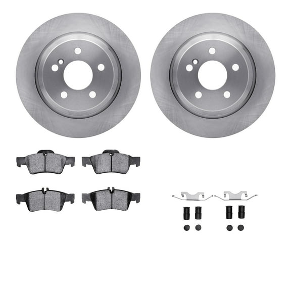 Dynamic Friction Company Rear Brake Rotors with 5000 Advanced Brake Pads includes Hardware 6512-63381