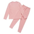 thumbnail image 4 of YONGHS Kids Boys Girls Thermal Long Johns Set Long Sleeve Tops and Pants Warm Base Layer Set Pink 9-10, 4 of 7