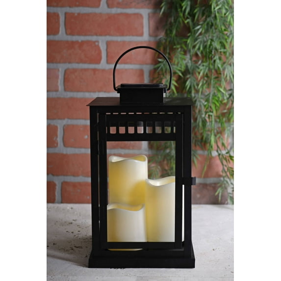 Solar Lantern with 3 Flameless Candles