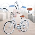 thumbnail image 4 of 26 inch Womens Beach Cruiser Bike with Hand Brakes, 7 Speed Bicycle for Adult Teen, City Commuter Bike for Ladies with Backseat, 85% Assembled, White, 4 of 6