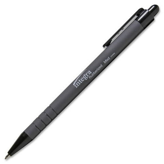Integra, ITA30031, Rubber Barrel Retractable Ballpoint Pens, 12 / Dozen
