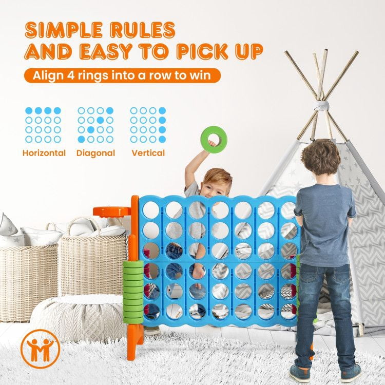 Chateauy 2.5 Feet 4-to-Score Giant Game Set – Large-Sized Tossing & Ring Toss Outdoor Activity for Family, Lawn, Backyard, Party, BBQ, and Beach
