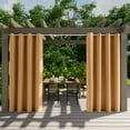 thumbnail image 2 of DONGPAI Outdoor Curtains for Patio Waterproof 52" x 96" Grommet Light Blocking Privacy Curtains Outside Curtains for Porch Gazebo Pergola, Brown, 1 Panel, 2 of 6