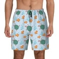 thumbnail image 3 of Uemuo Turtles And Goldfish Pattern Mens Swim Trunks Quick Dry Board Shorts with Mesh Lining, Stretch Beach Shorts Quick Dry No-Chafing Board Shorts-3X-Large, 3 of 9