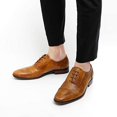 thumbnail image 5 of Mens Oxford Wingtip Lace Oxford Brogue Dress Shoes (9.5, Light Brown), 5 of 5