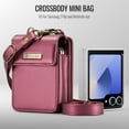 thumbnail image 6 of Dteck Mini Bag for Samsung Galaxy Z Flip 6/5/4/3, Crossbody Wallet with RFID Blocking Card Holder for Motorola Razr 2024, Universal Earphone Bag for AirPods / Galaxy Buds 3 Pro,Red, 6 of 8