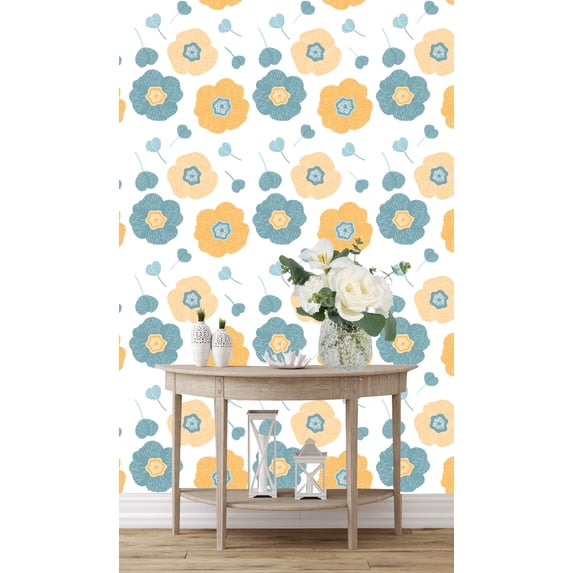 Hibiscus Petals Wallpaper Peel and Stick 10'L x 24''W