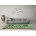 thumbnail image 3 of Ahgly Company Machine Washable Indoor Rectangle Geometric Turquoise Blue Traditional Area Rugs, 2' x 4', 3 of 4