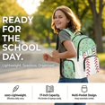 thumbnail image 4 of Yuyamidu Green Baseball Backpack 4 Piece Set for Girls Ages 6-12, Elementary Middle School Bookbag with Lunch Bag Pencil Case Water Bottle Bag Kids School Daypack, 4 of 7