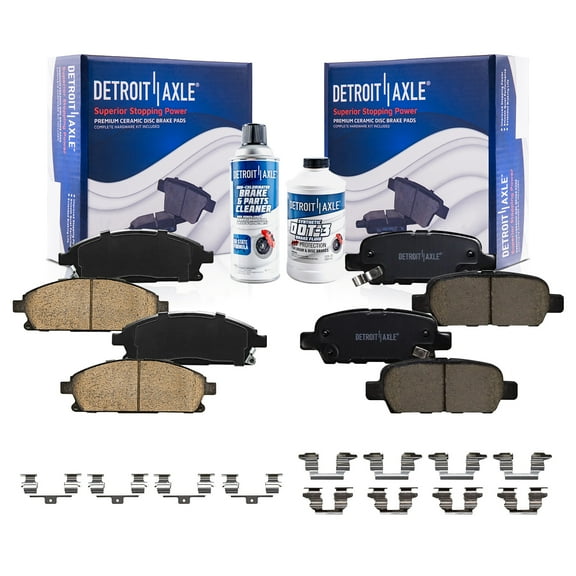 Detroit Axle - Front Rear Brakes Brake Pads Replacement for Nissan Quest X-Trail Fits select: 2004-2009 NISSAN QUEST S/SE/SL