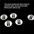 thumbnail image 3 of pitrice 100pcs Wood Candle Wick Base Clips Stainless Steel Wicks Holder Clip Core Support Devices Set Wax Centering Devices Stand, 3 of 8