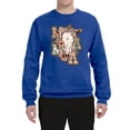 thumbnail image 2 of Wild Bobby Western Ma Steer Pink And Grey Distressed Pop Culture Unisex Crewneck Sweatshirt, Royal, Small, 2 of 6