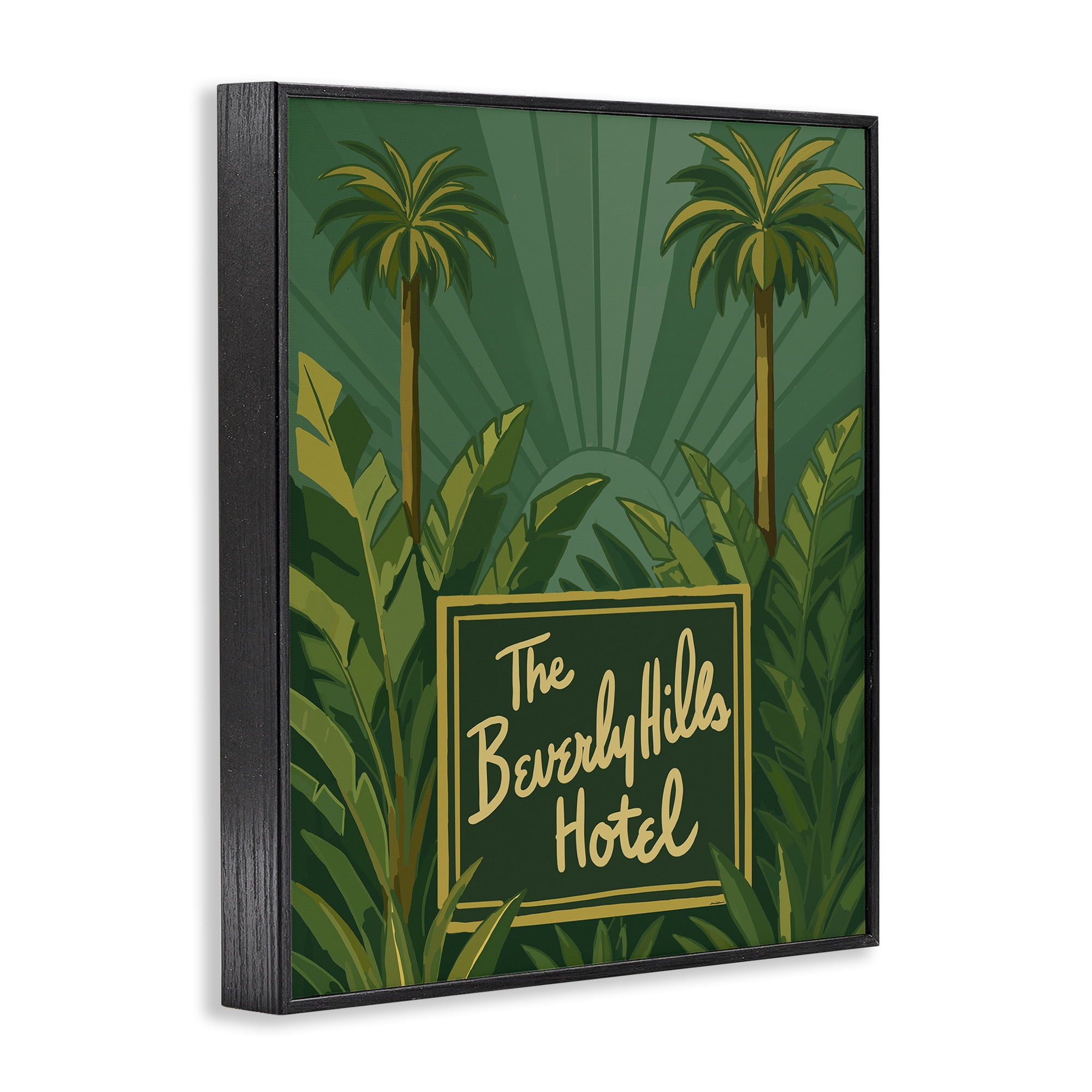 Stupell Industries Retro Beverly Hills Hotel Black Framed Giclee Art, design by Amelia Noyes