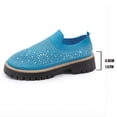 thumbnail image 6 of Loafers for Women Knit Mesh Rhinestone Platform Lug Sole Casual Slip on Walking Shoes Comfortable Dressy Flat Shoes Blue Size 7, 6 of 8