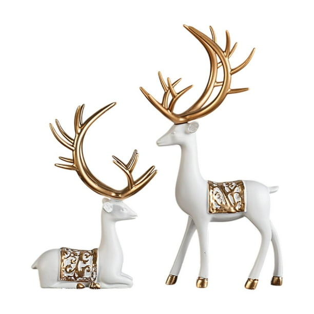 Esculturas de ciervos, figuritas decorativas, adornos modernos de escritorio, estatuas de animales para oficina, sala de estar, dormitorio, decoración