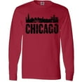 thumbnail image 3 of Inktastic Chicago Skyline Grunge Long Sleeve T-Shirt, 3 of 5