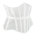 thumbnail image 4 of BYHONG Women's Medium Length Fishbone Strap Waist Closure Thin Waistband White_001 XXXL, 4 of 4