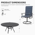 thumbnail image 6 of ELPOSUN 7-Piece Padded Patio Dining Set, 360-Swivel High Back Breathable Textilene Chairs & Round Table, Heavy Duty All-Weather Outdoor Furniture，Navy, 6 of 8