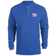 thumbnail image 2 of Men's Dunbrooke Royal New York Giants Logo Maverick Thermal Henley Long Sleeve T-Shirt, 2 of 4