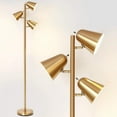 thumbnail image 2 of 64" 3-Light Modern Adjustable Gold Floor Lamp with Metal Shades, 2 of 7