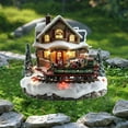 thumbnail image 4 of EWASWON Christmas Christmas Train House Decor - Santa Claus Cedar Acrylic Lighted Snow Details, Freestanding Floor/Tabletop/Potted Holiday Decoration, 4 of 7