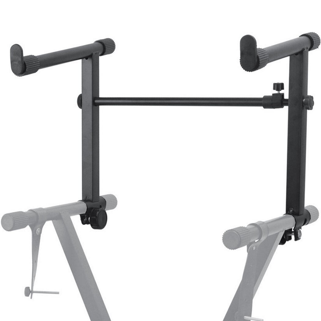 Second Tier Keyboard Stand, Extension Adapter for Keyboard Supports with Adjustable Width, Universal Iron Extension Stand for Electronic Organs