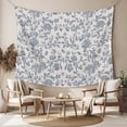 thumbnail image 2 of Blue Floral Tapestry for Bedroom Wall Hanging Tapestry, Farmhouse Vintage Flower Leaf Botanical Ceiling Backdrop Tapestries Poster Blanket Wall Decor for Teens Room Living Room Dorm 59" x 79", 2 of 8