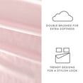 thumbnail image 5 of Noble Linens 4 Piece Pattern Microfiber Bed Sheets Set, Pink My Heart, Full, 5 of 10