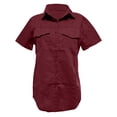 thumbnail image 4 of Lixiuxyad Ladies Button down Blouse Women's Casual Solid Color Shirt With Lapel Short Sleeved Shirt, 4 of 6