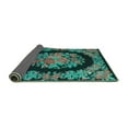 thumbnail image 2 of Ahgly Company Indoor Round Medallion Turquoise Blue French Area Rugs, 3' Round, 2 of 4