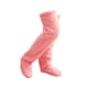 thumbnail image 5 of Calentadores de piernas de felpa calcetines hasta el muslo, medias largas para botas, medias cómodas para zapatillas, calcetines hasta la para , rosa, 5 of 10