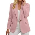 thumbnail image 2 of felwors Womens Blazers for Work Casual Business Open Front Solid Blazers Summer Lightweight Lapel Draped Office Suit Jackets Pink, M, 2 of 6